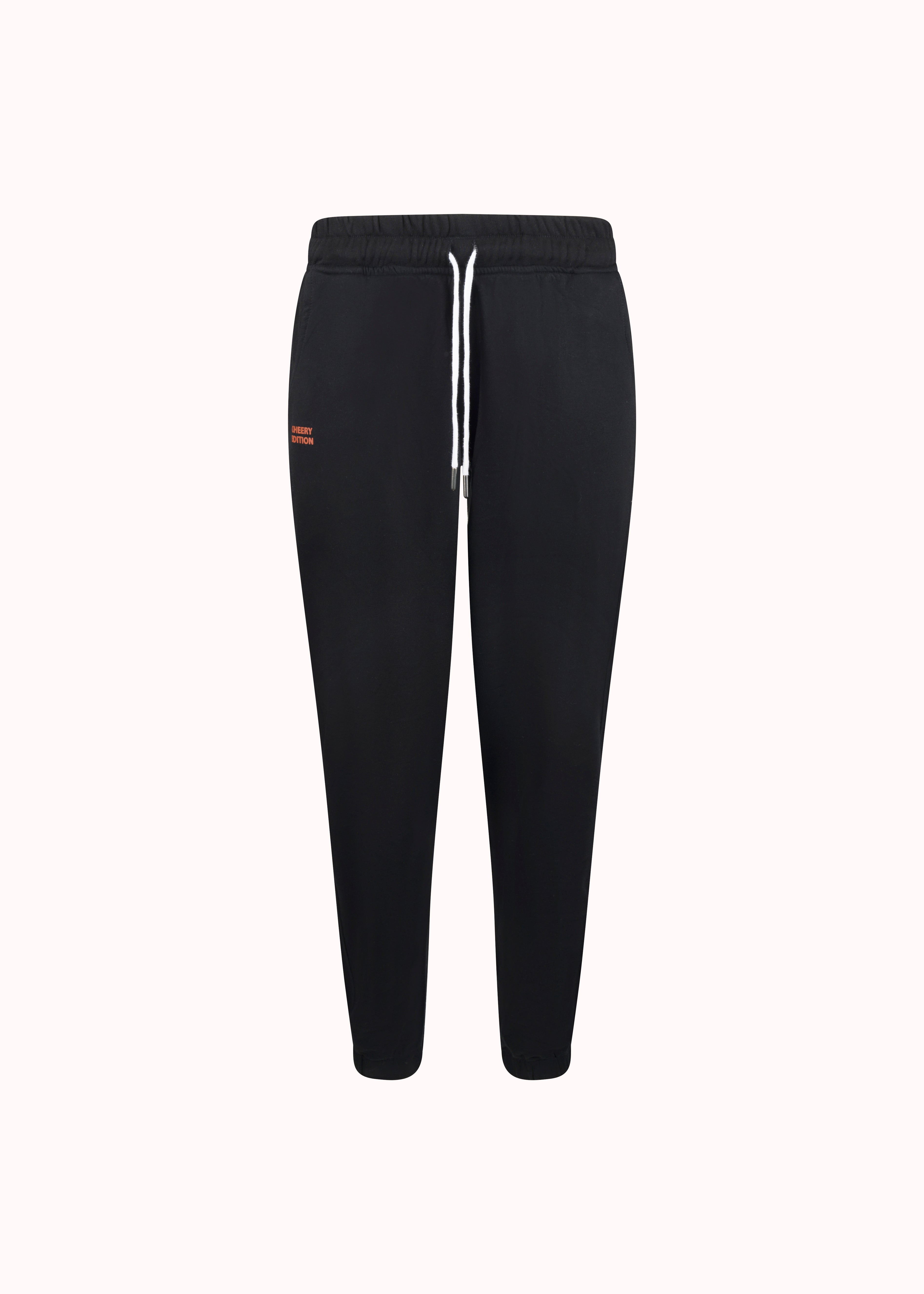 Black solid cotton jogger