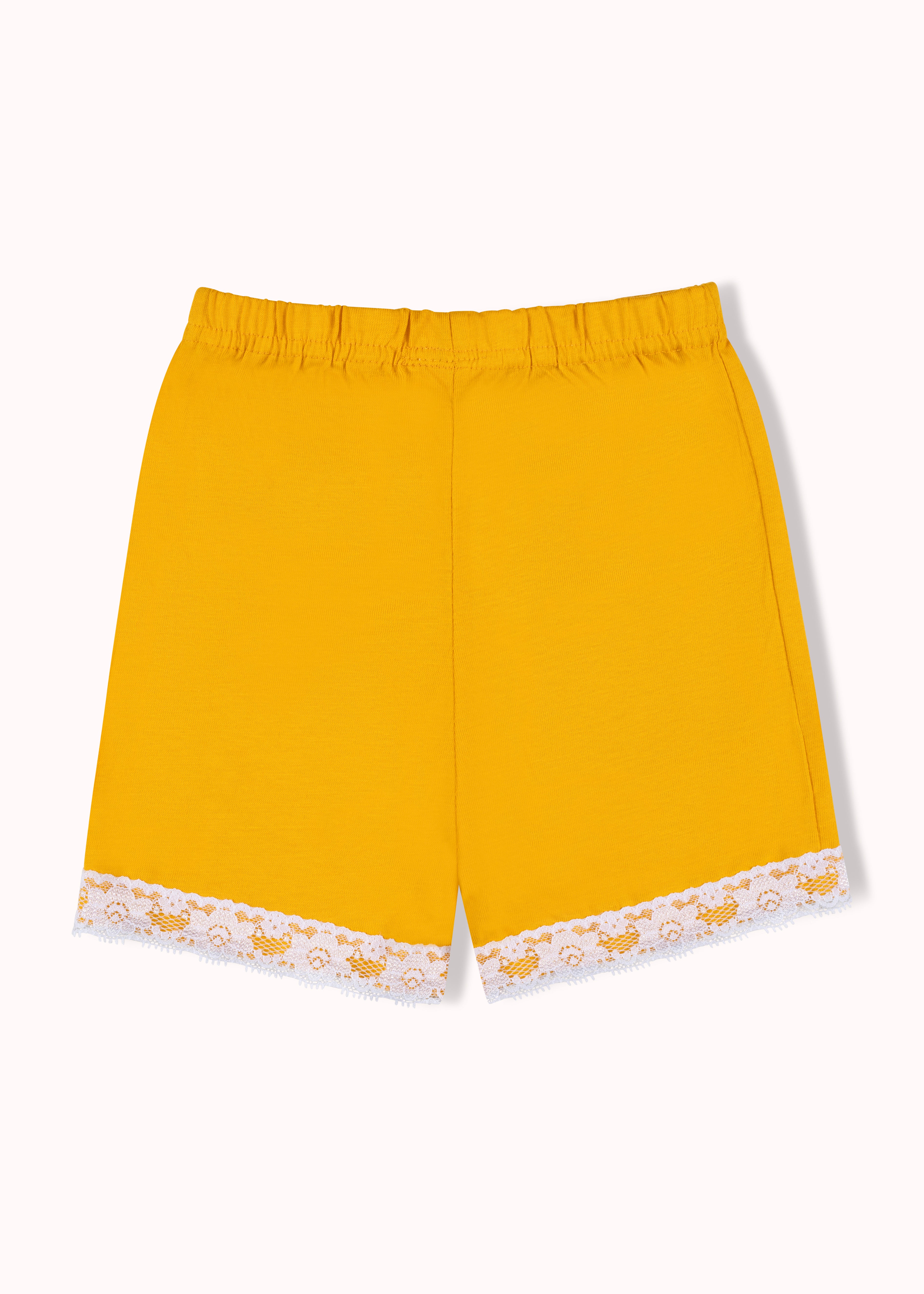 2 Pack printed and solid girls shorts