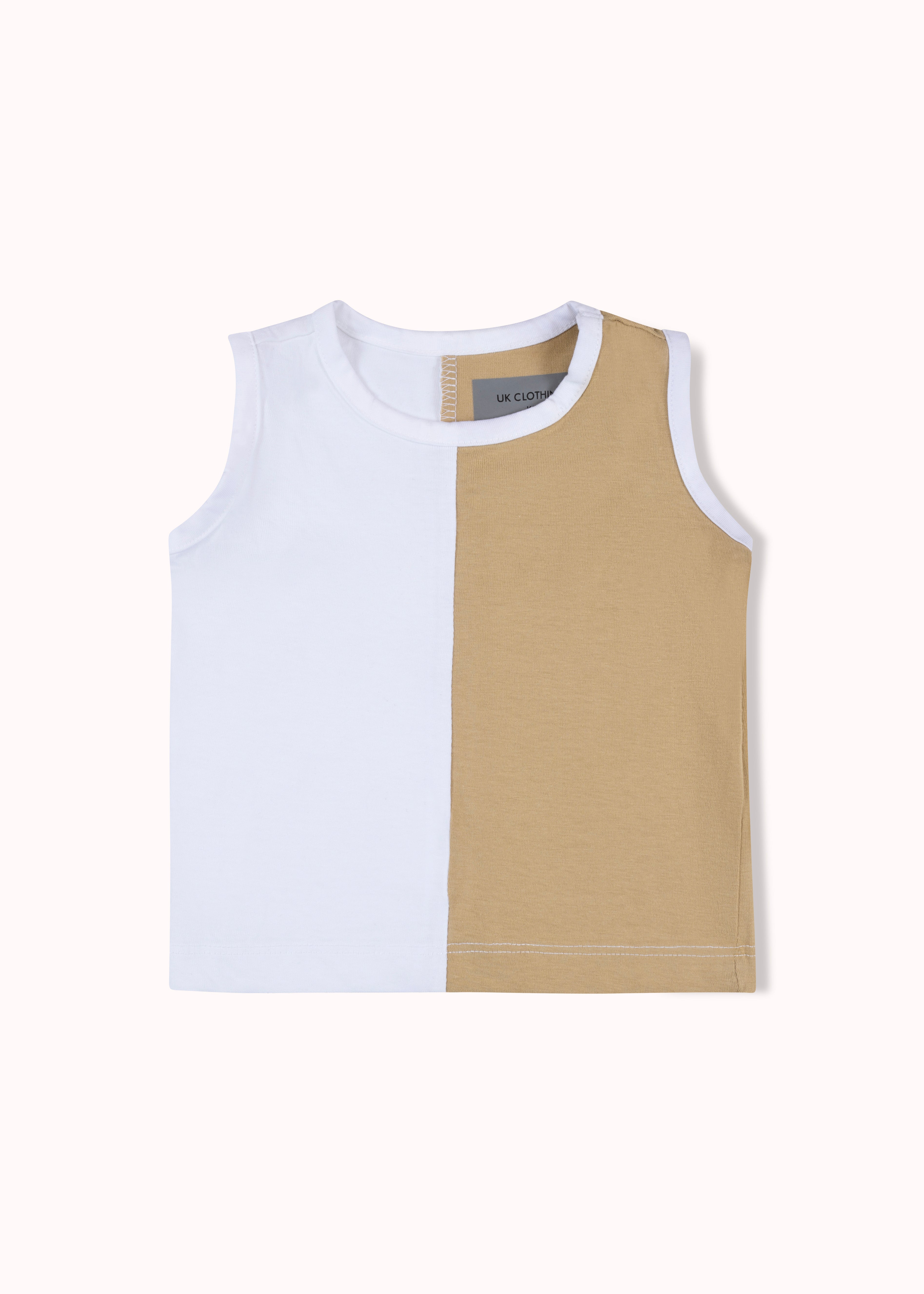 2 pack colourblocked and printed vest