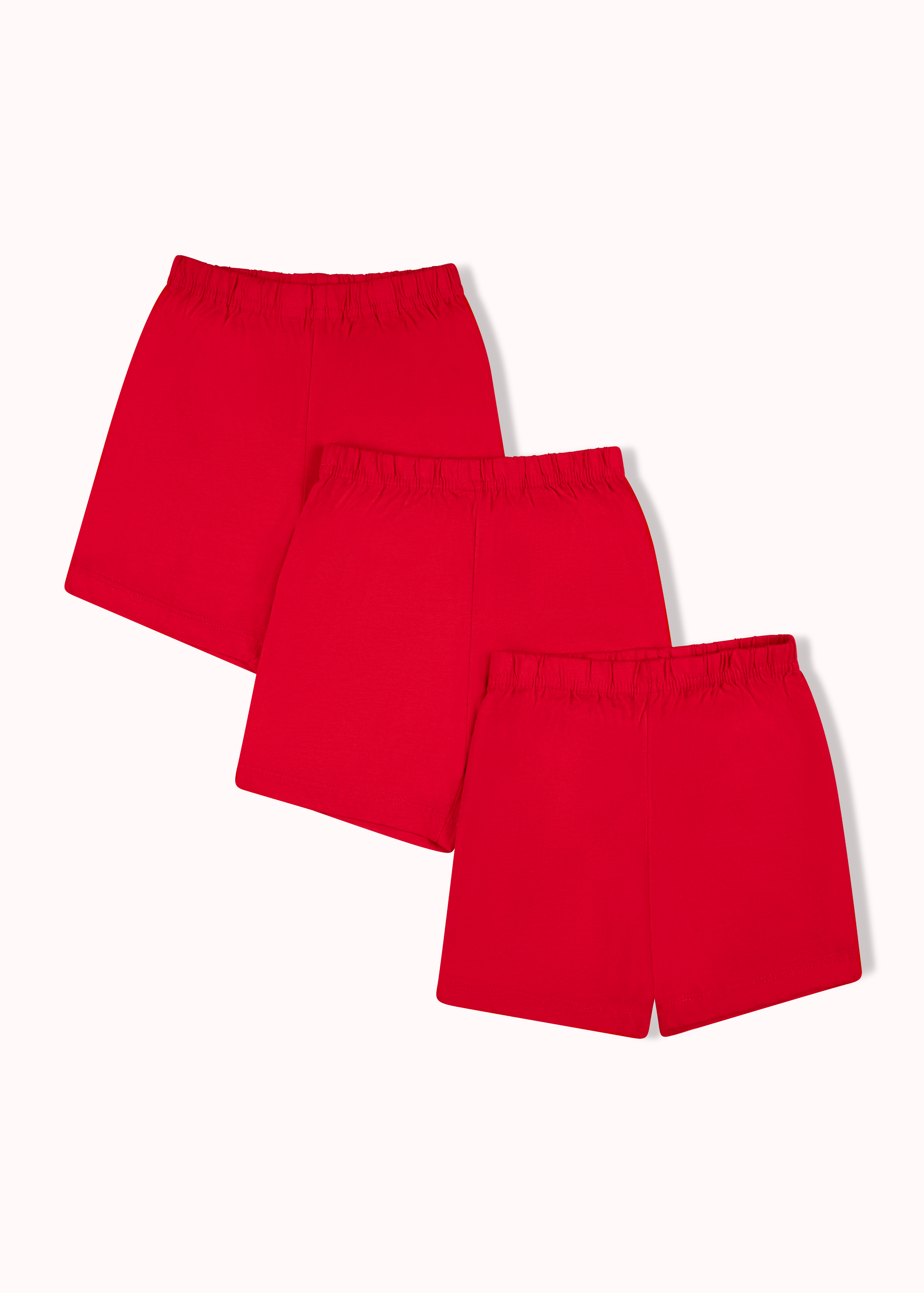 3 pack red solid shorts