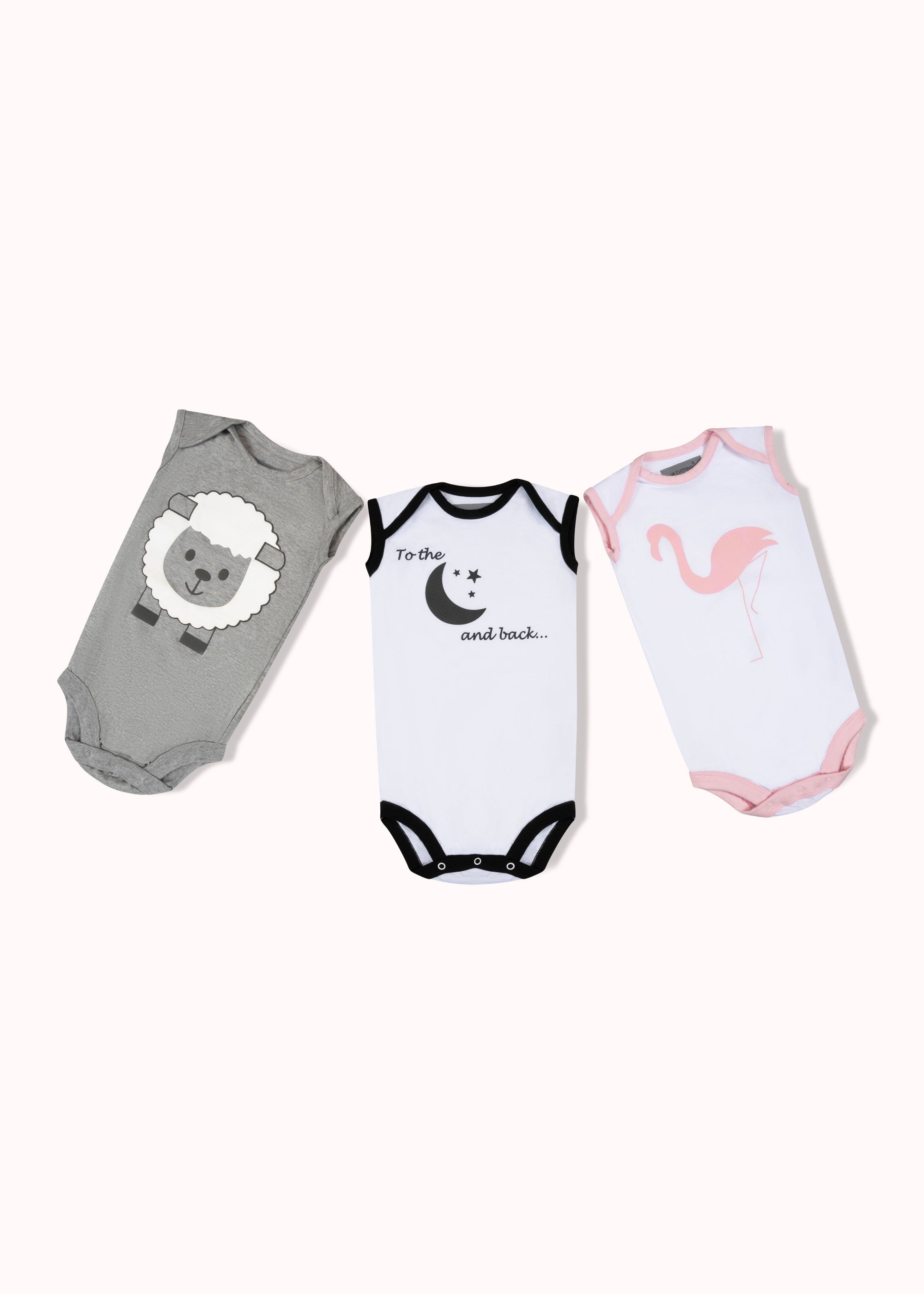 3 Pack sleeveless printed bodysuit