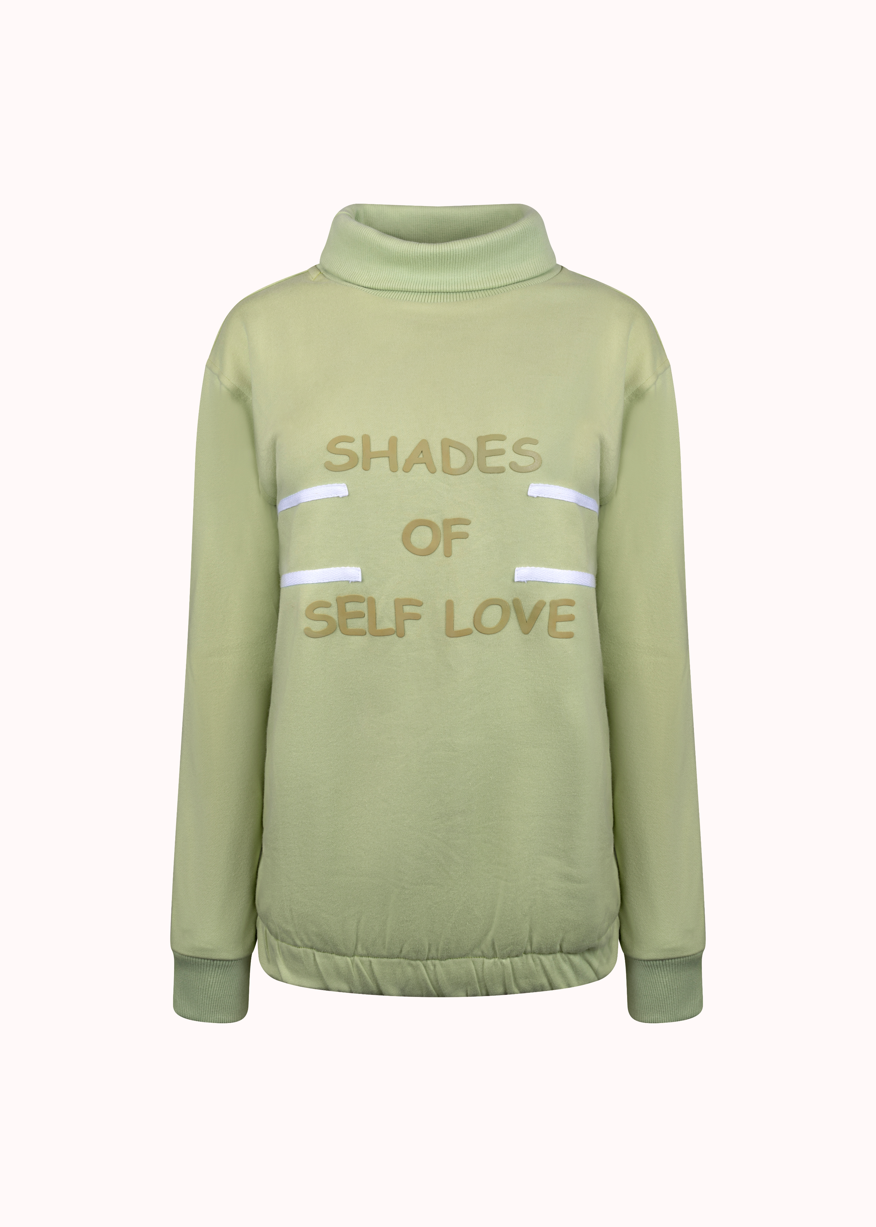Jaded green loop knit cotton printed sweatshirt