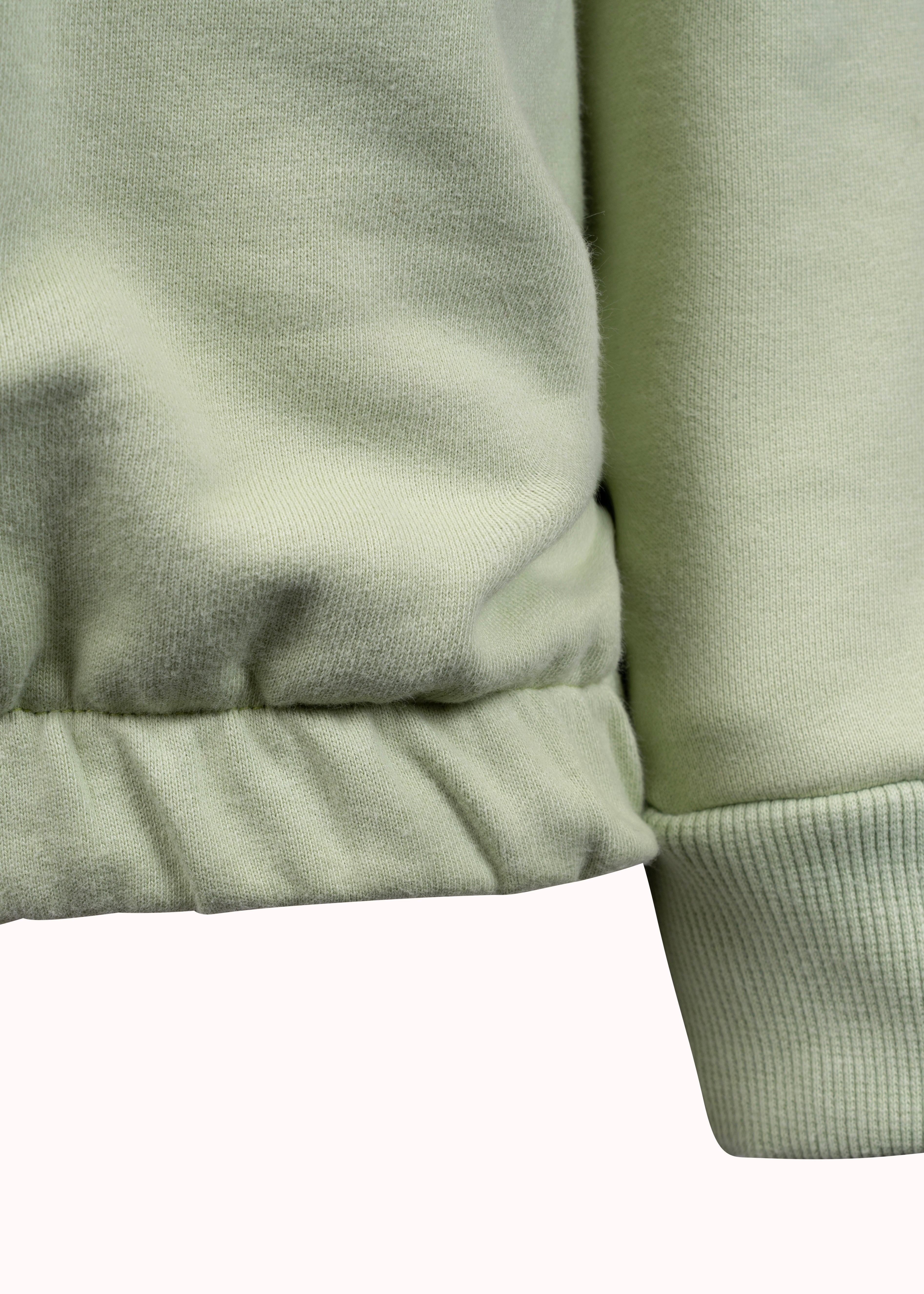 Jaded green loop knit cotton printed sweatshirt