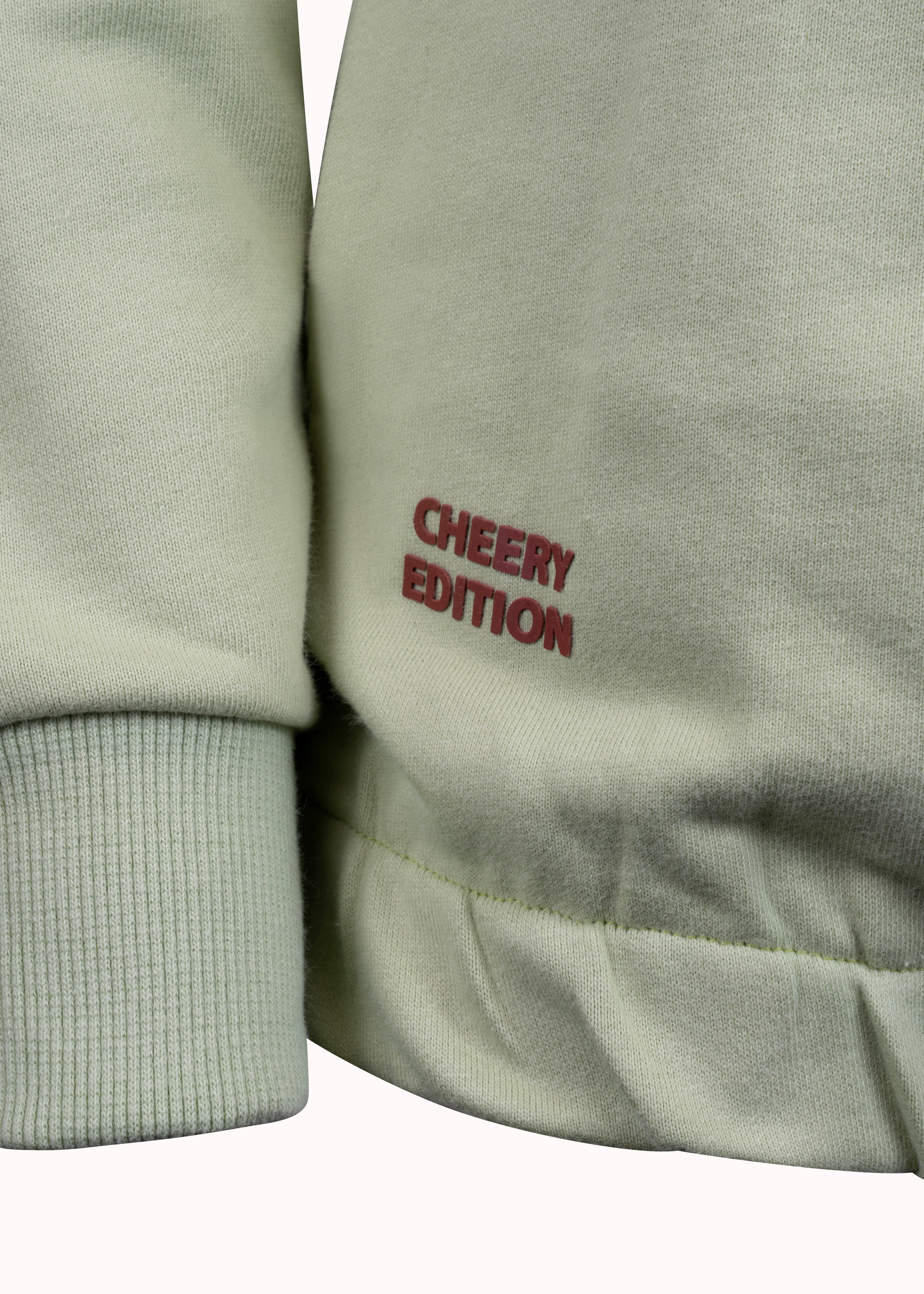 Jaded green loop knit cotton printed sweatshirt