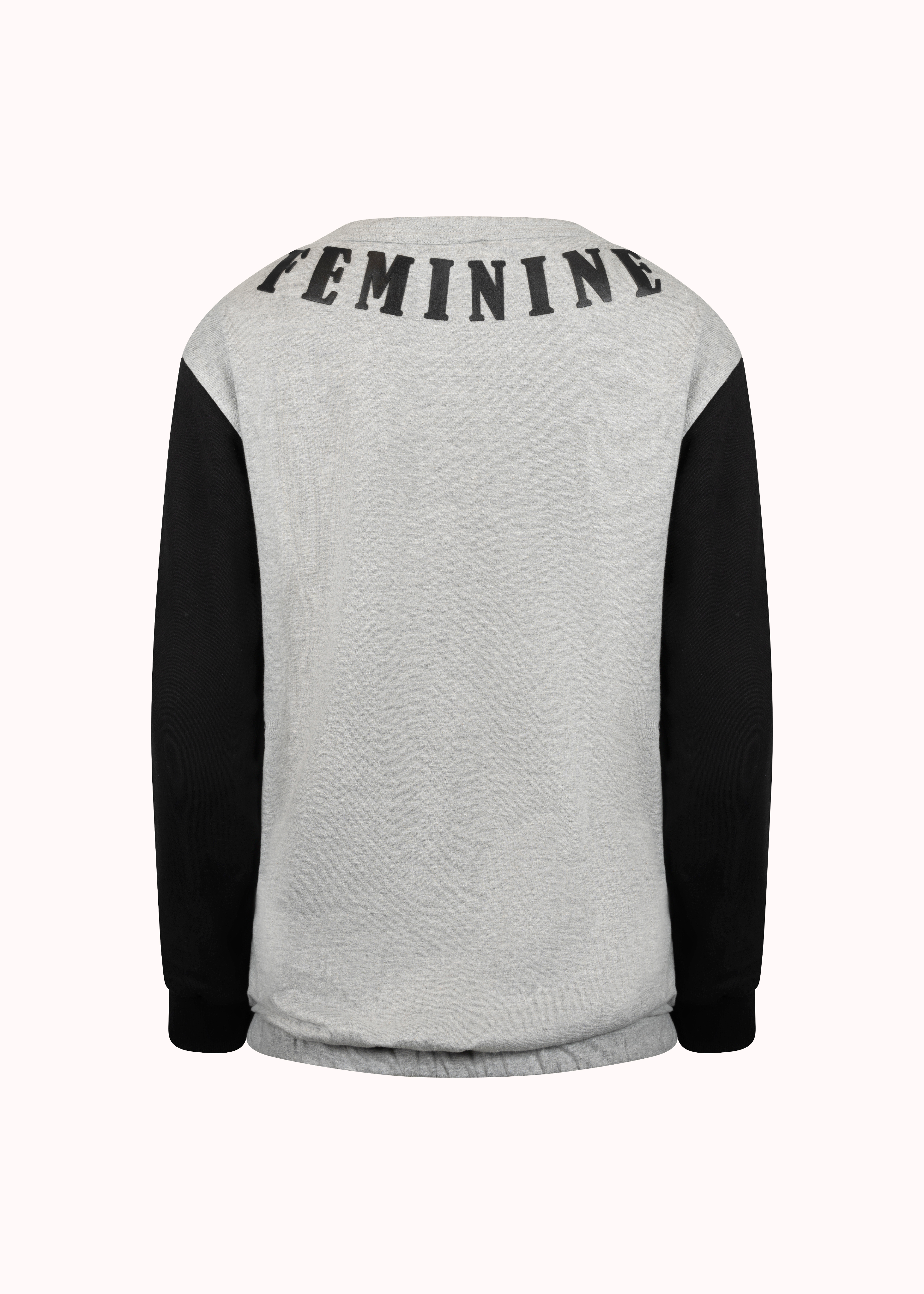 Colourblocked loop knit cotton printed sweatshirt