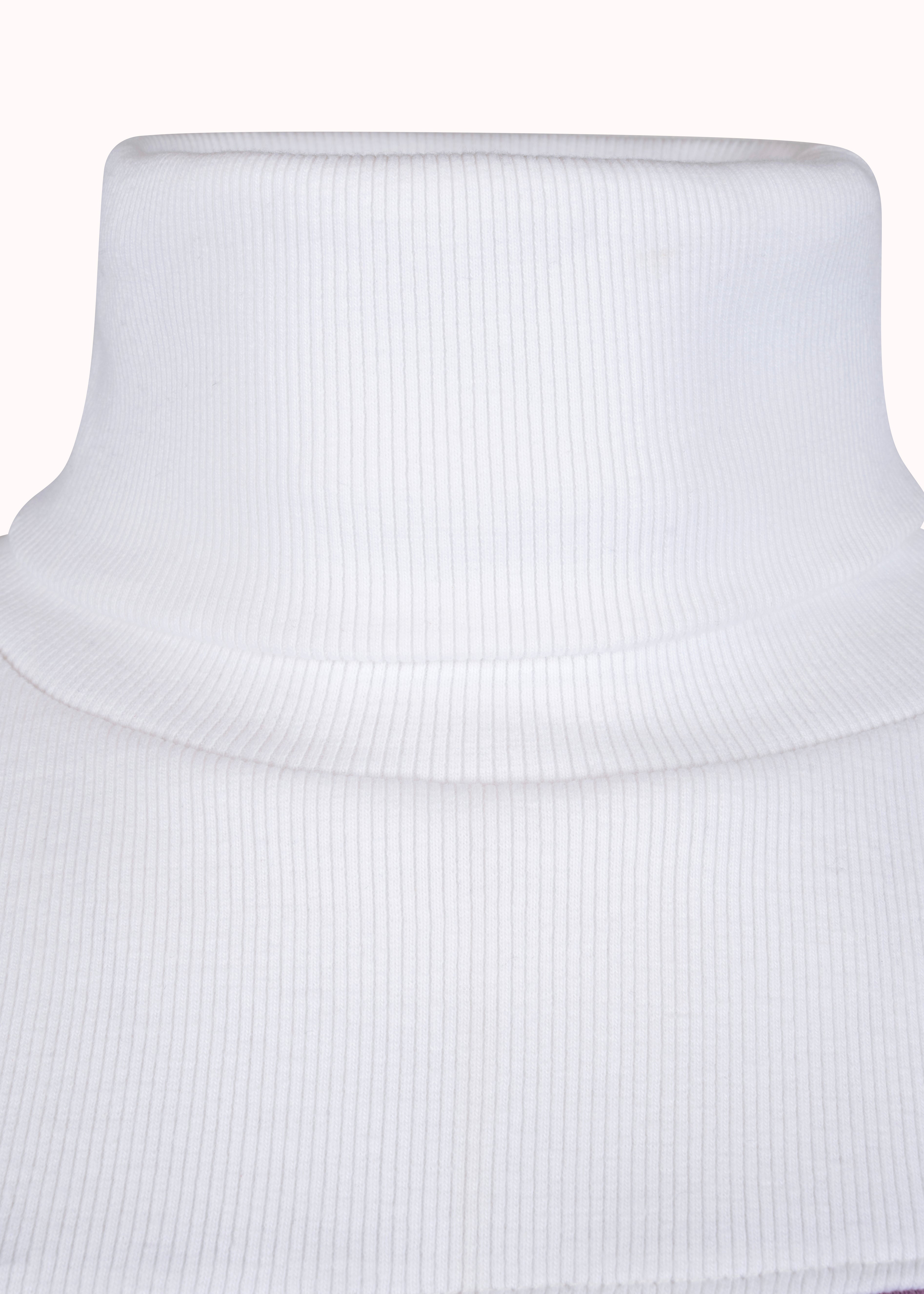 Colourblocked ribbed oversized cut sew crop top