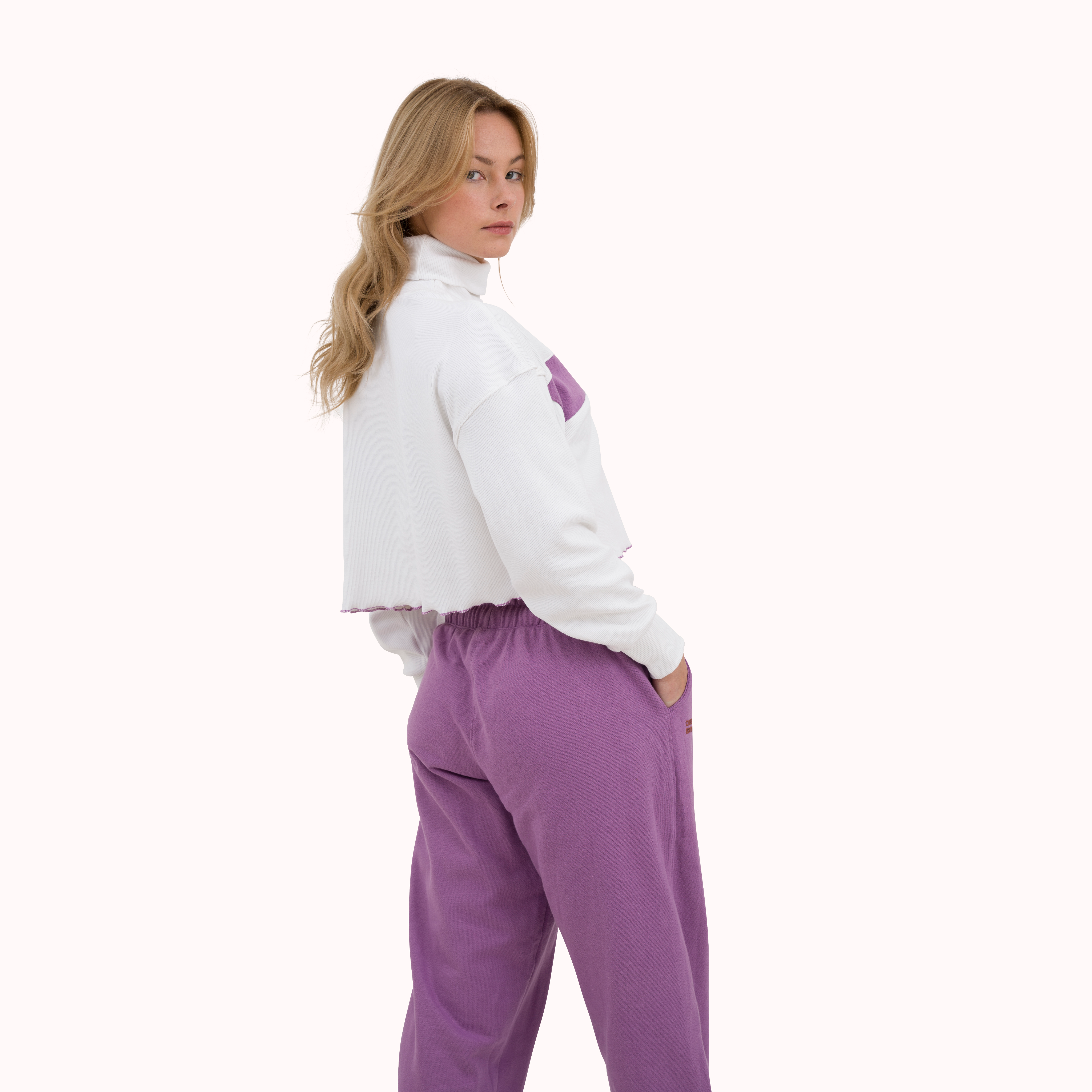 Lavender solid cotton jogger