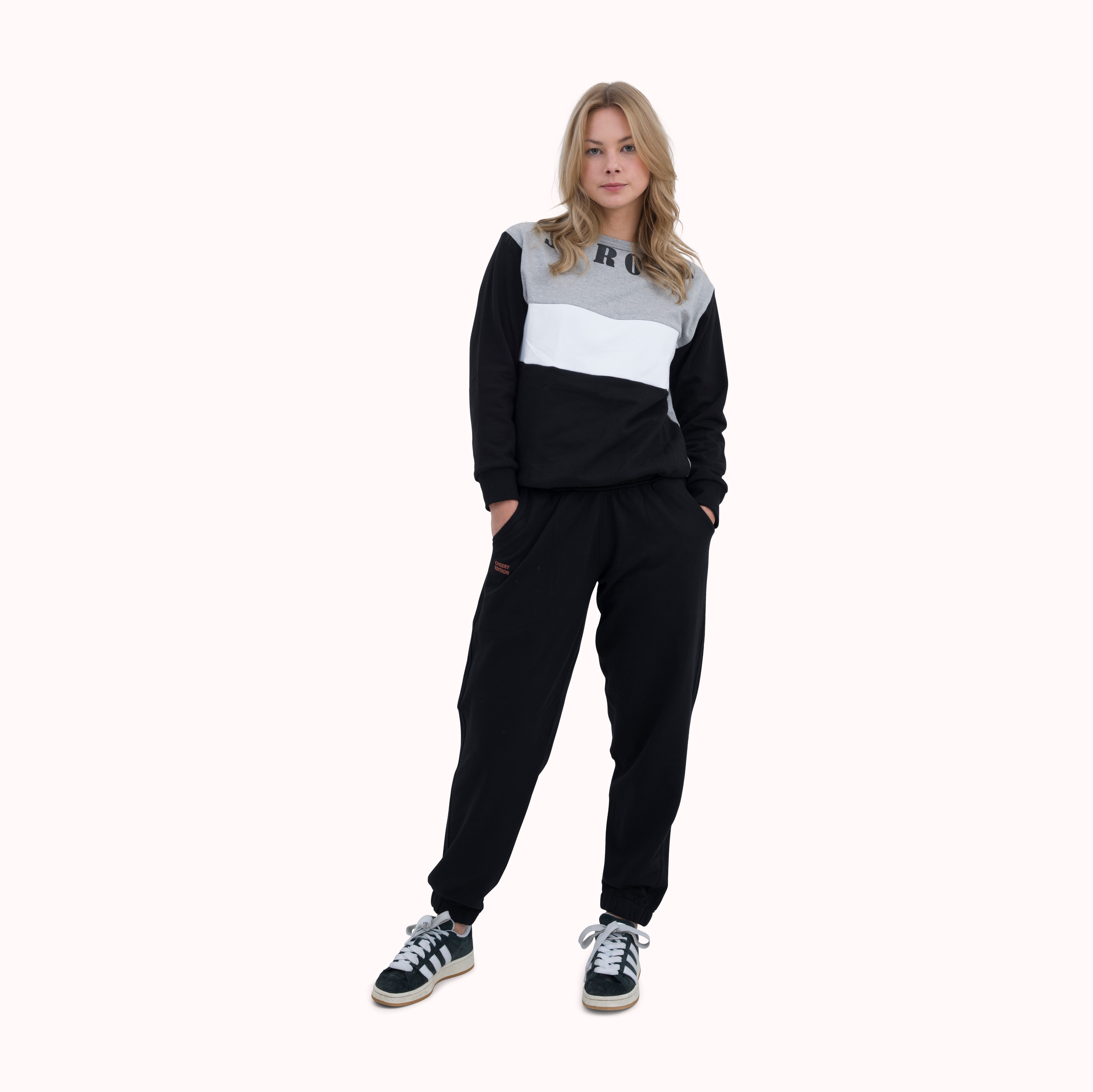 Black solid cotton jogger