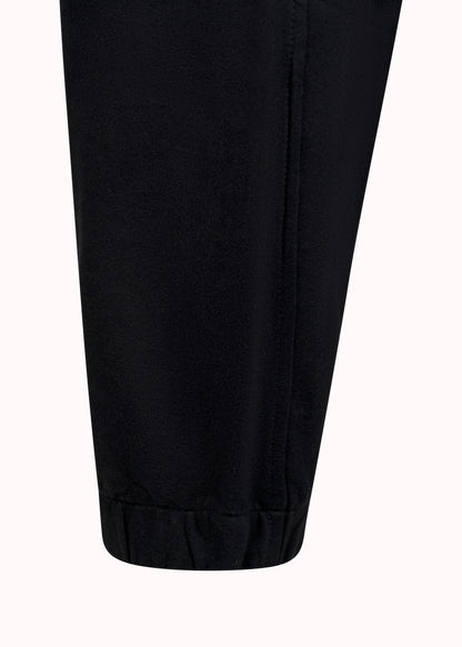 Black solid cotton jogger