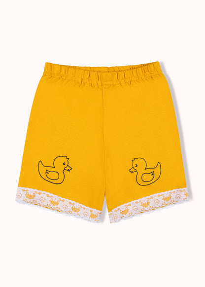 2 Pack printed and solid girls shorts