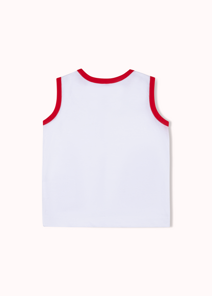 2 pack colourblocked and printed vest