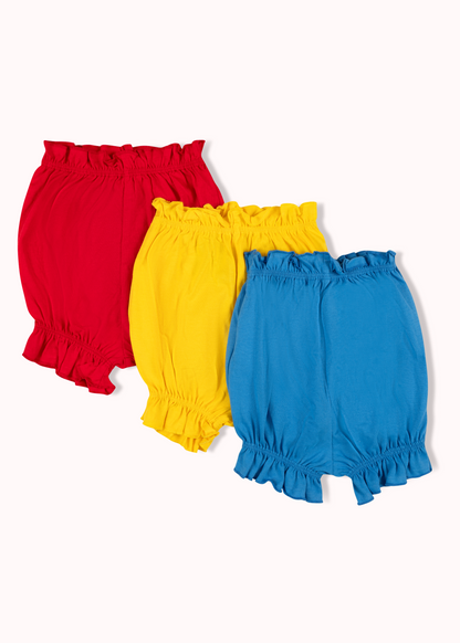 3 Pack solid girls bloomer