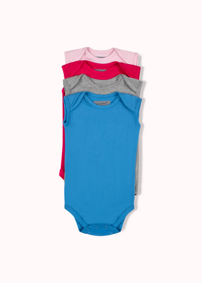 4 Pack sleeveless solid bodysuit