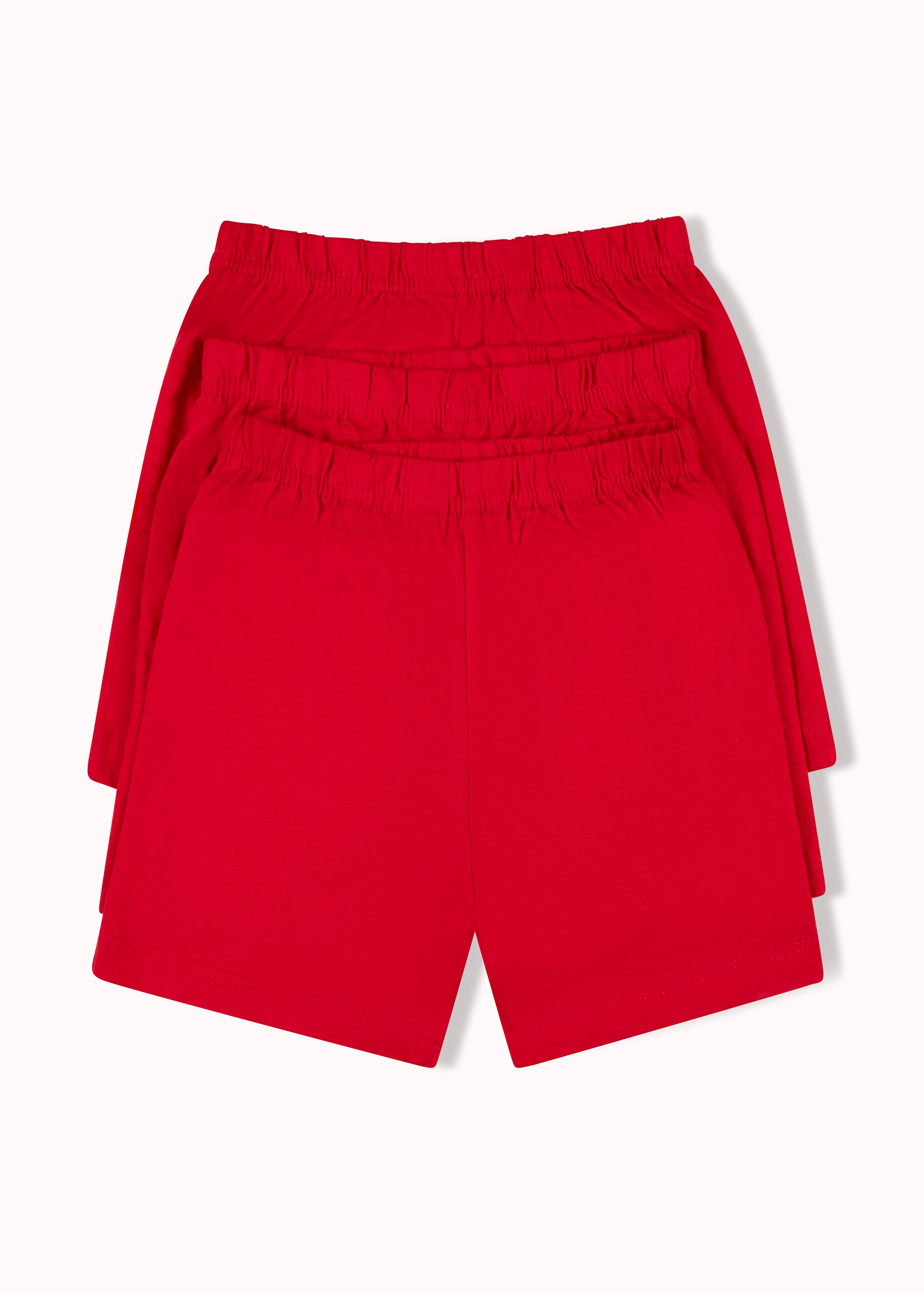 3 pack red solid shorts