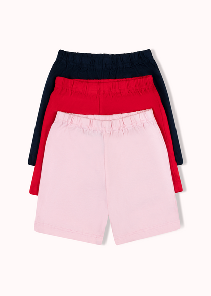 3 Pack solid shorts