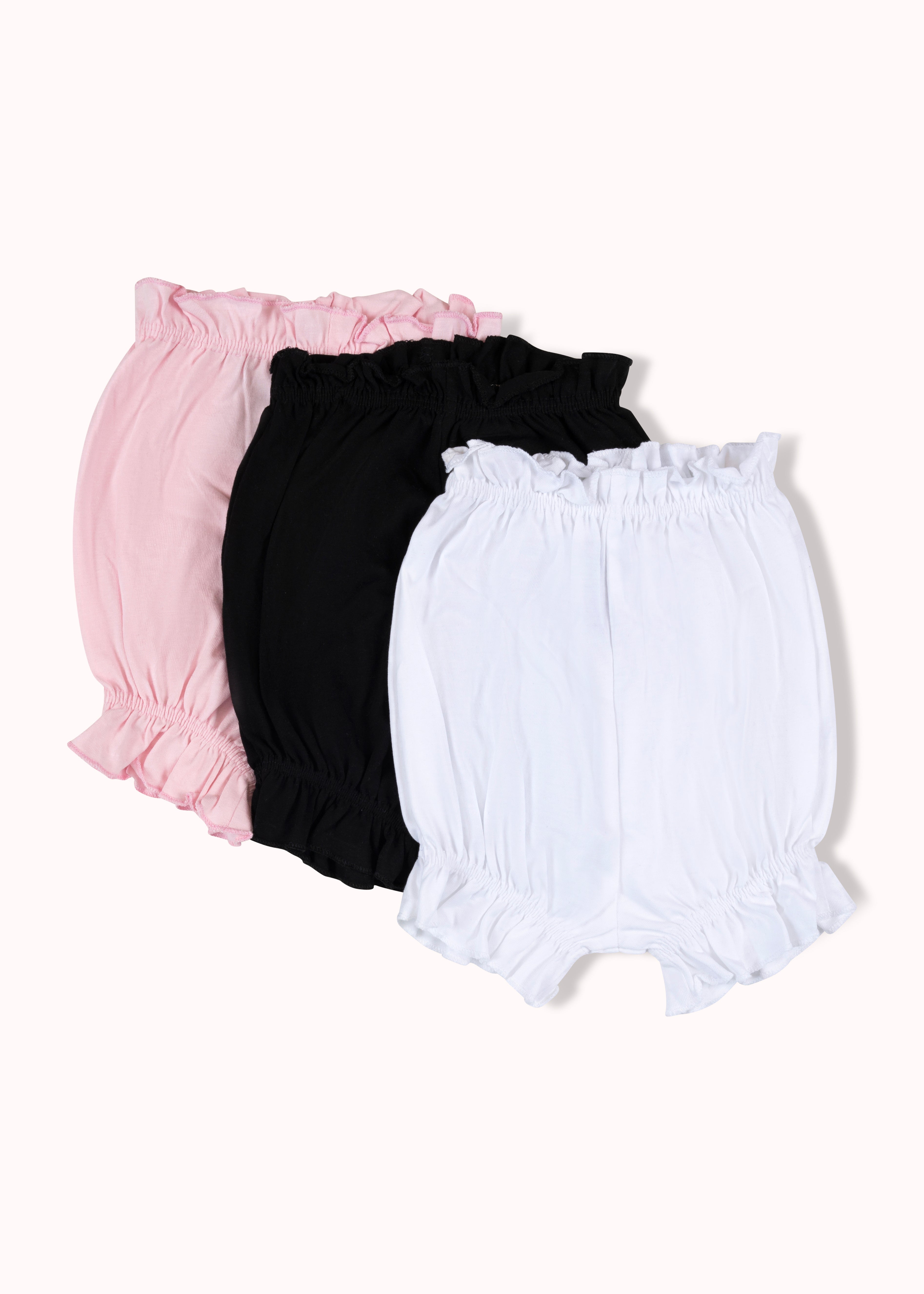 3 Pack solid girls bloomer