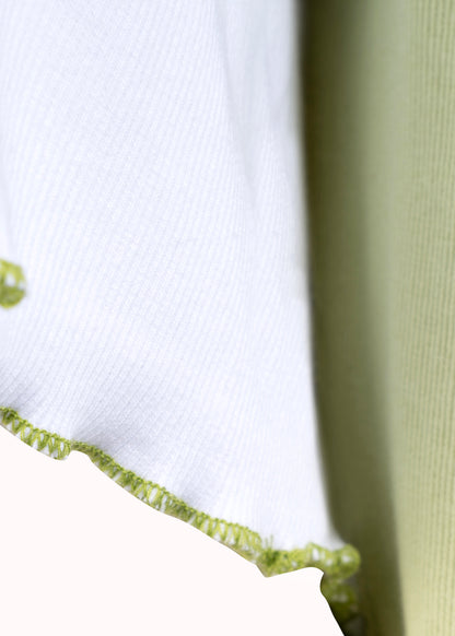 Ribbed oversized embroidered crop top