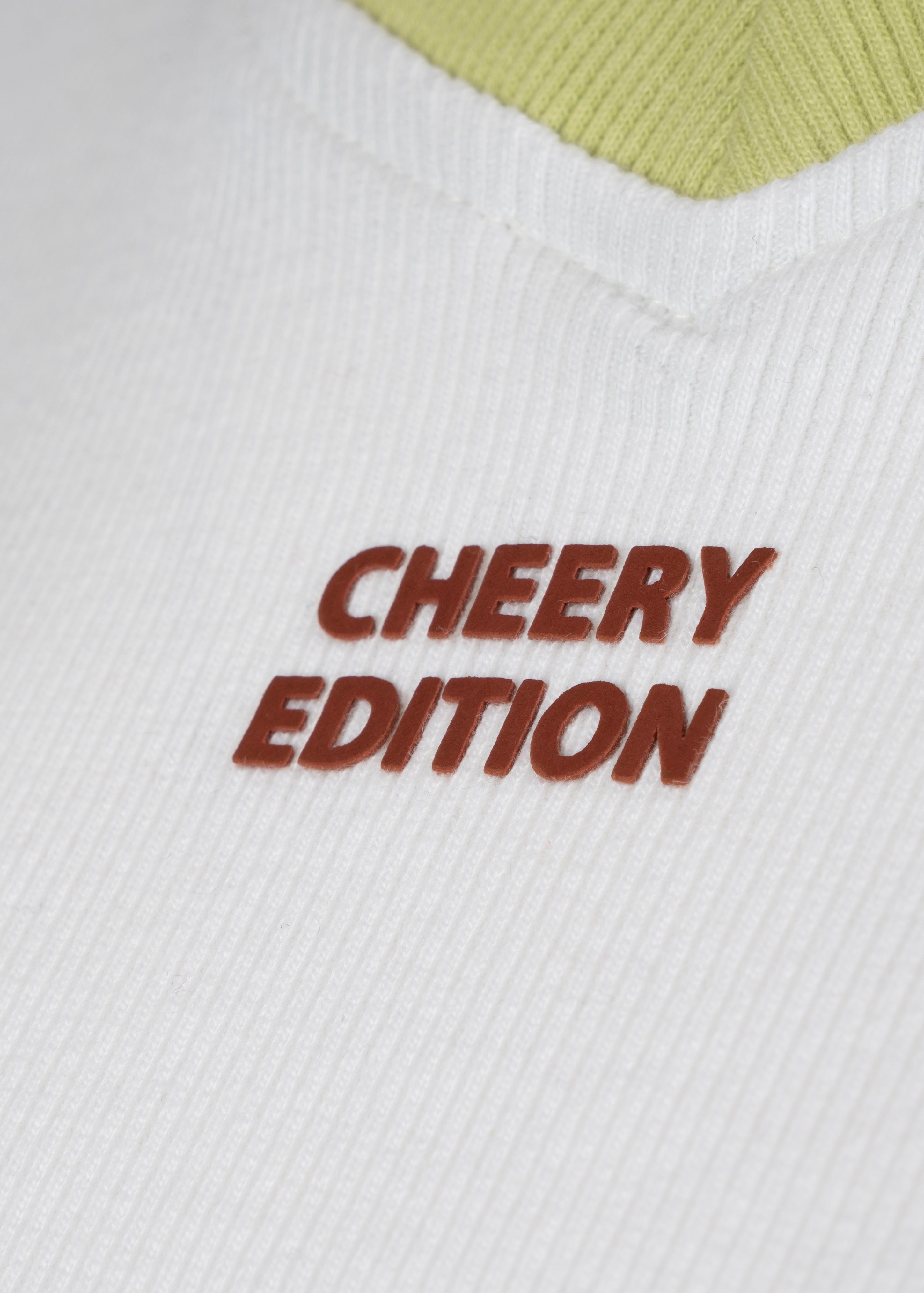 Ribbed oversized embroidered crop top