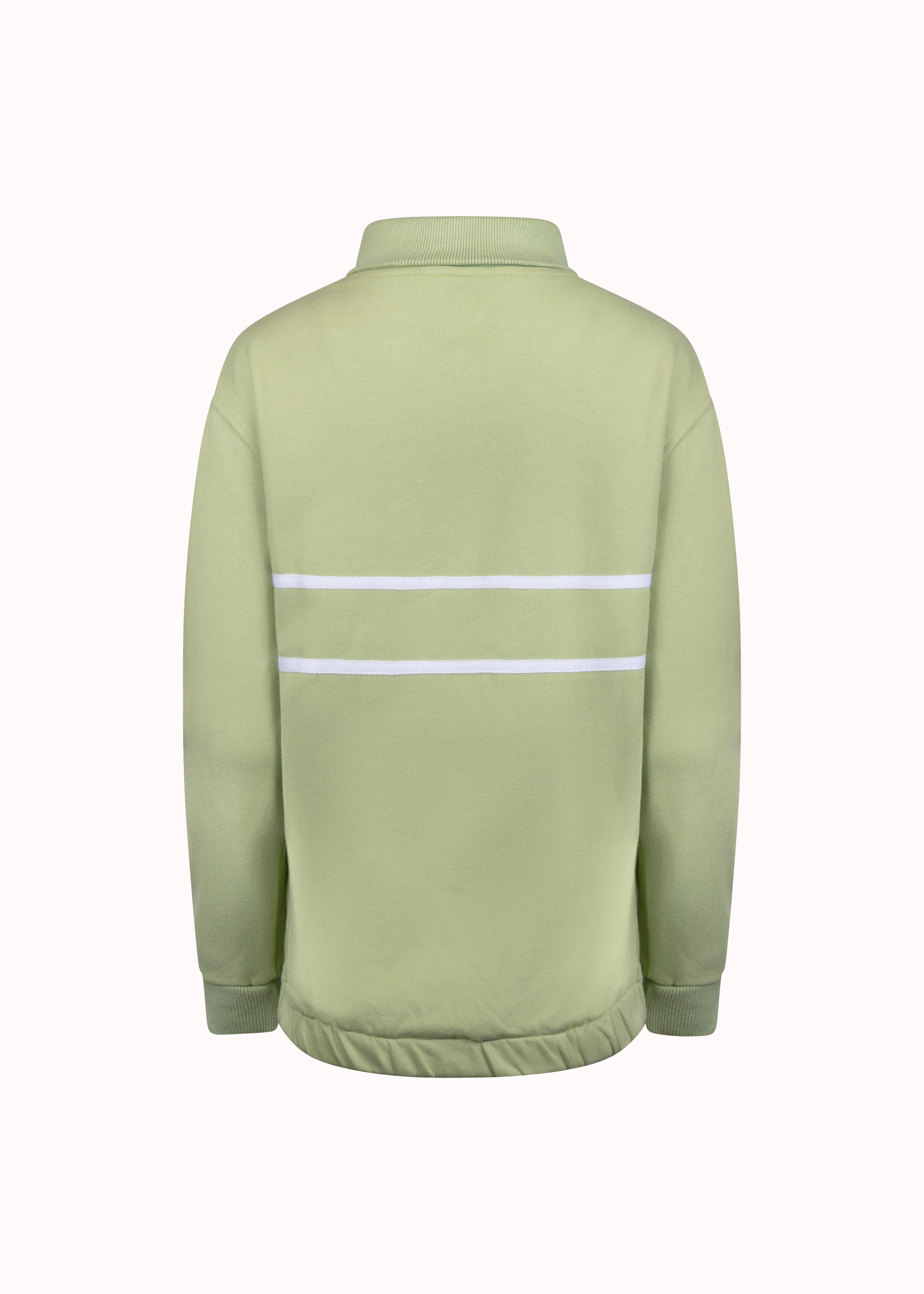 Jaded green loop knit cotton printed sweatshirt