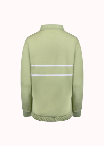 Jaded green loop knit cotton printed sweatshirt