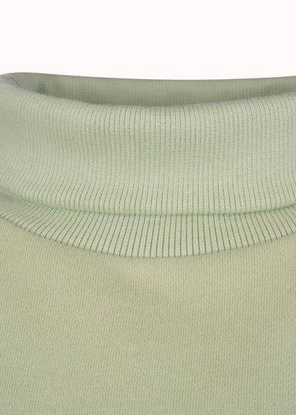 Jaded green loop knit cotton printed sweatshirt