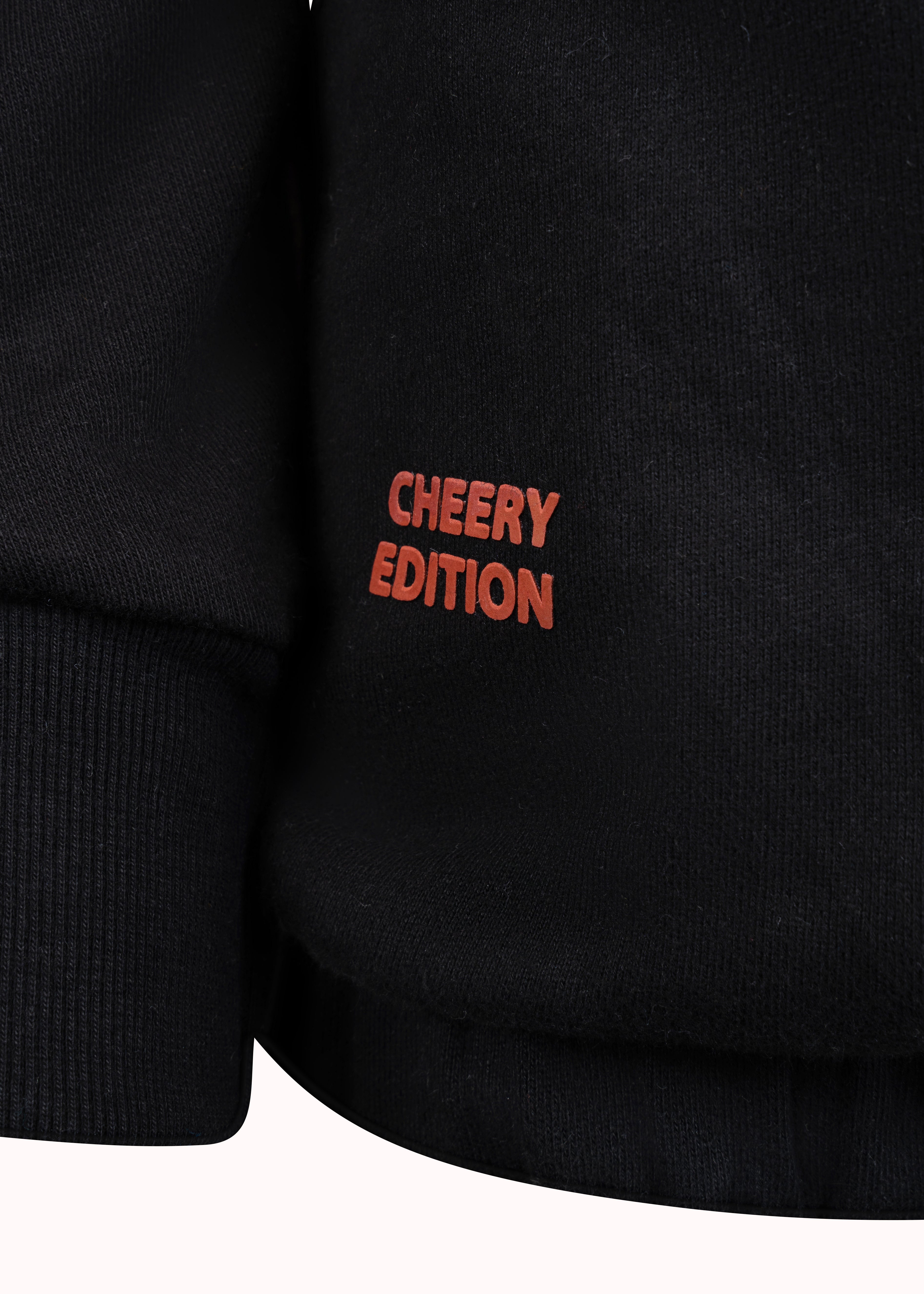 Colourblocked loop knit cotton printed sweatshirt