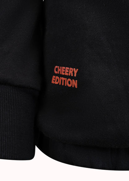 Colourblocked loop knit cotton printed sweatshirt