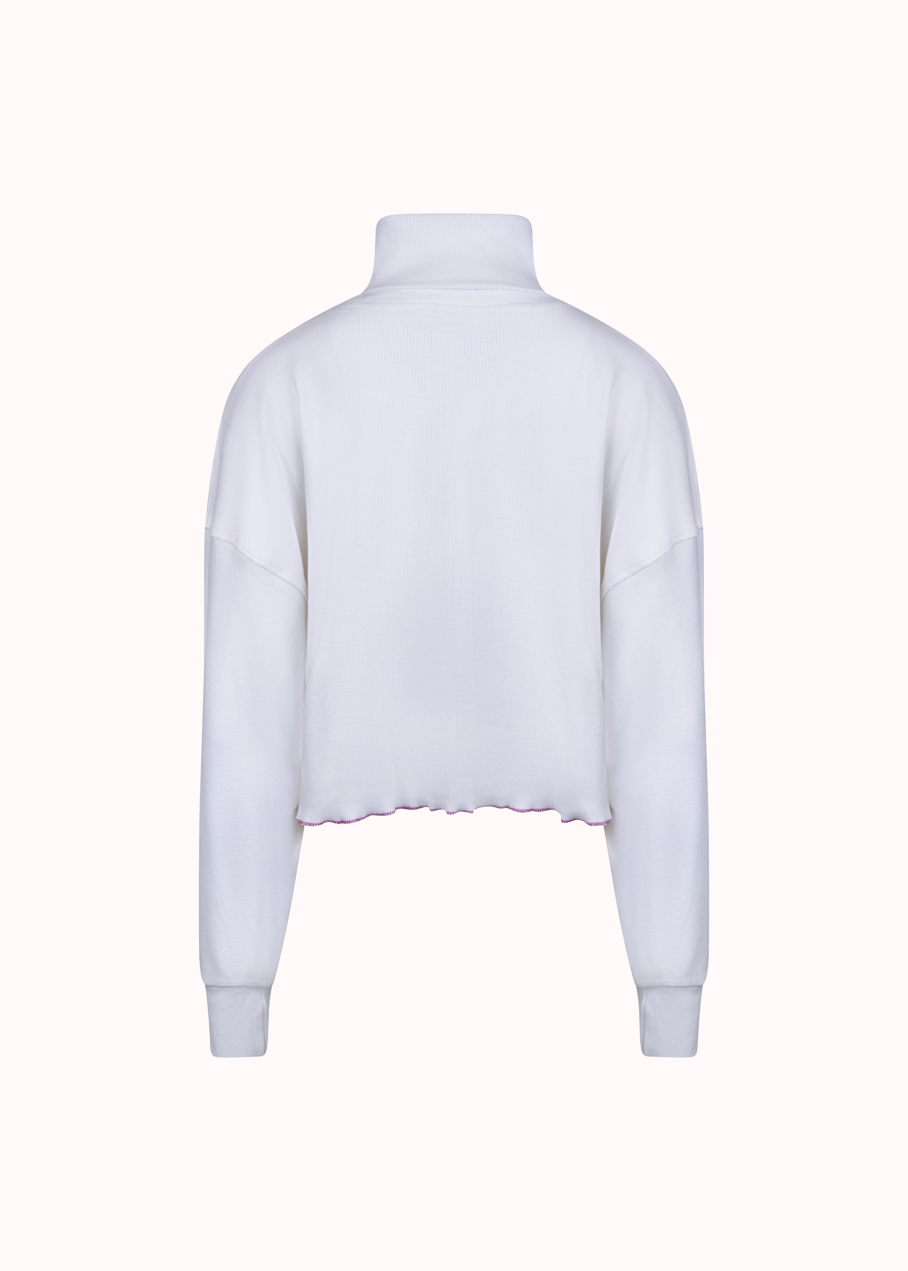 Colourblocked ribbed oversized cut sew crop top