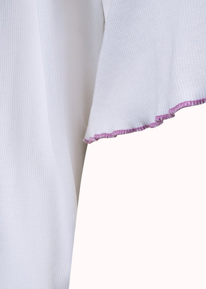 Colourblocked ribbed oversized cut sew crop top