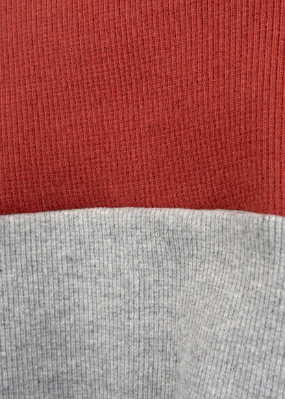 Colourblocked ribbed oversized crop top