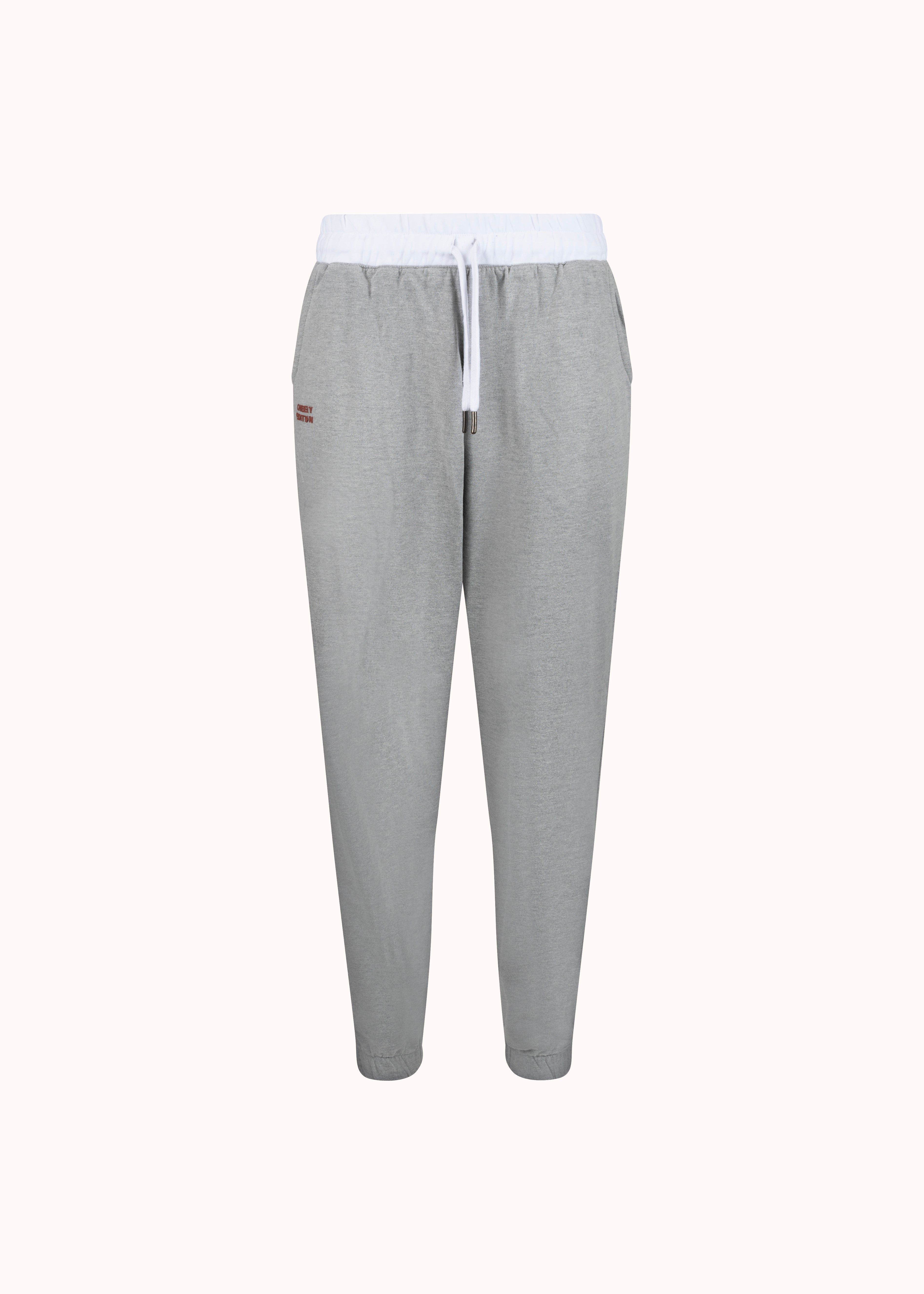Grey solid cotton jogger