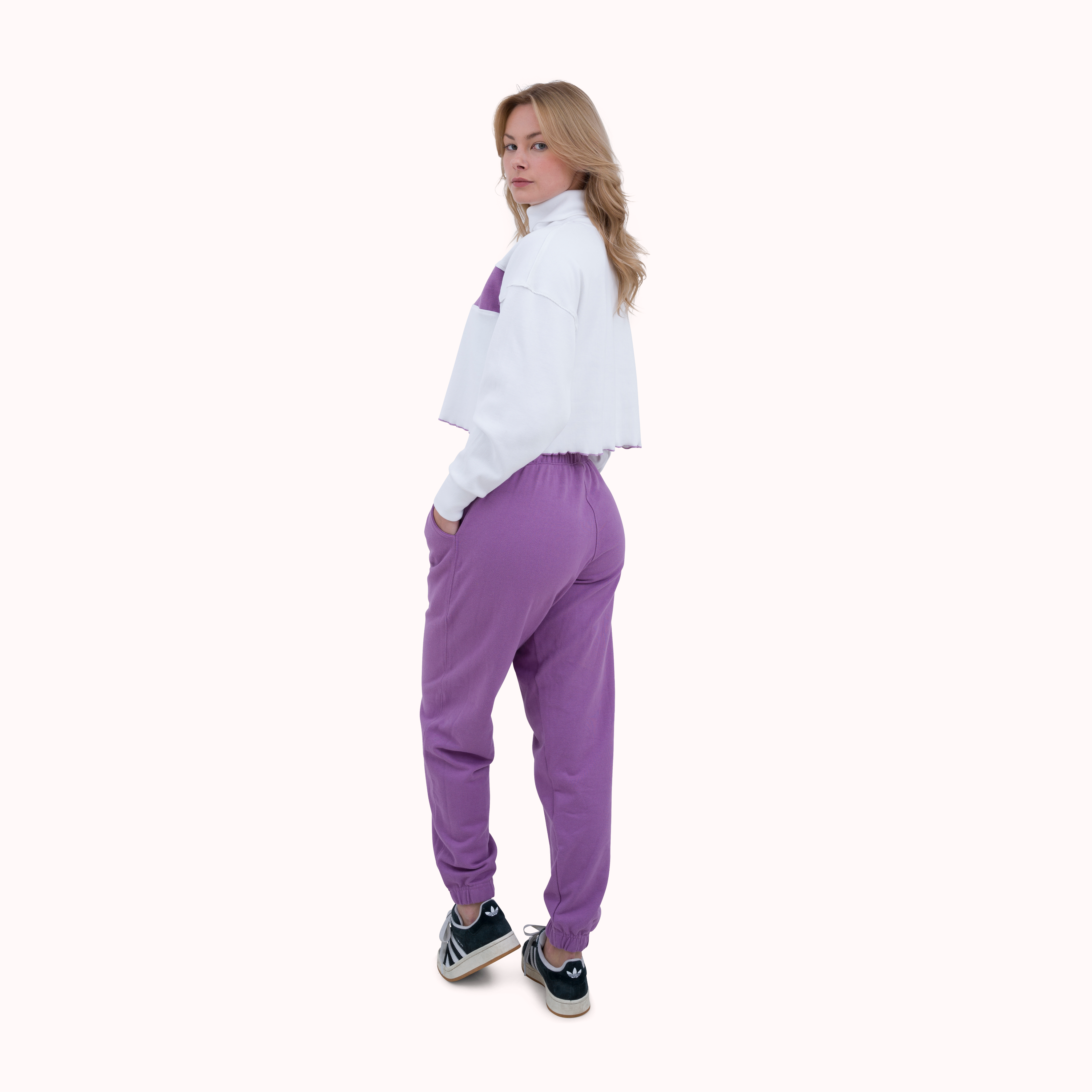 Lavender solid cotton jogger