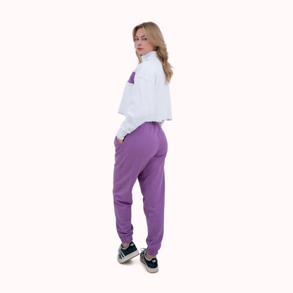Lavender solid cotton jogger