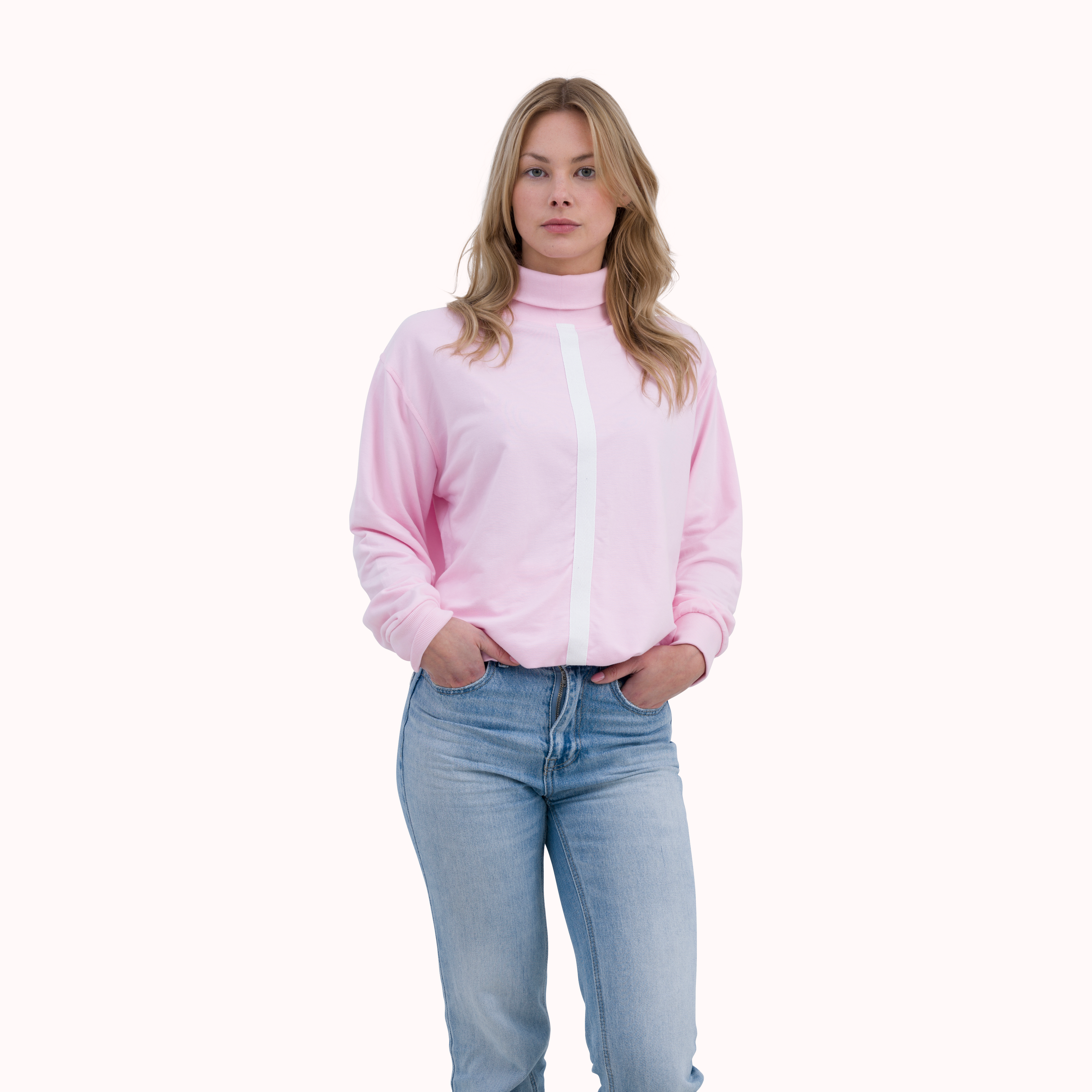 Mauvefarbenes Morgen-Sweatshirt aus Baumwoll-Loopstrick