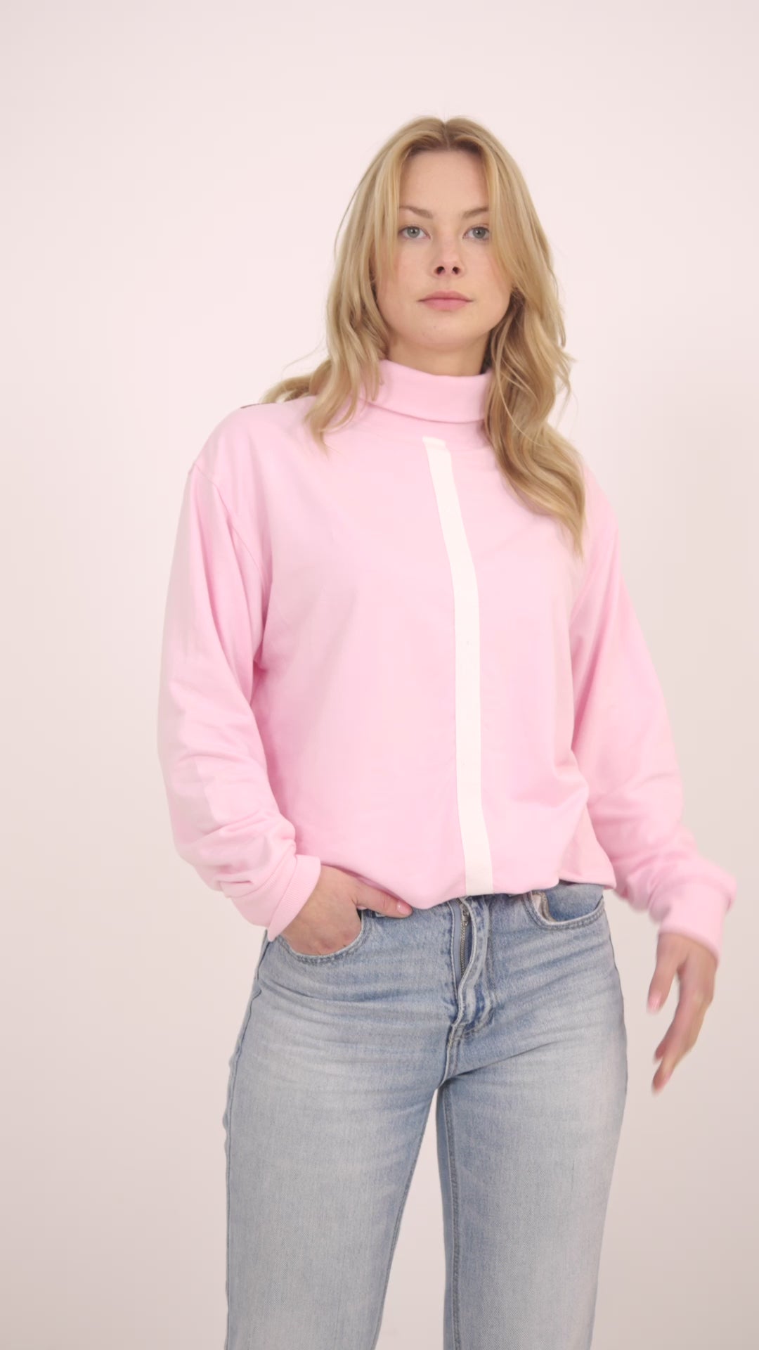 Video laden: Mauve morn loop knit cotton sweatshirt